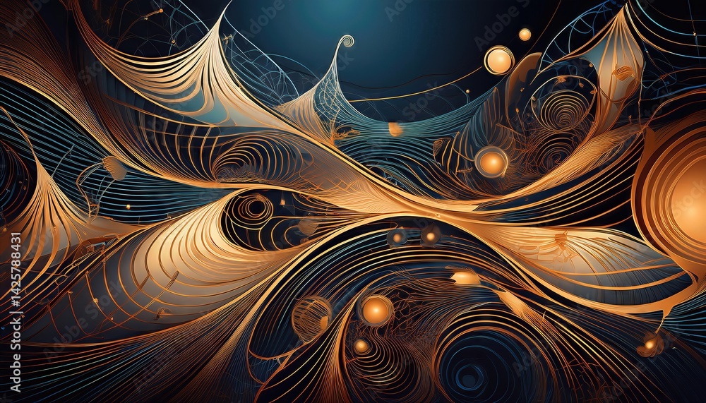 Poster vibrant abstract maze swirling colors and intricate patterns unveil a mesmerizing dance of lines and