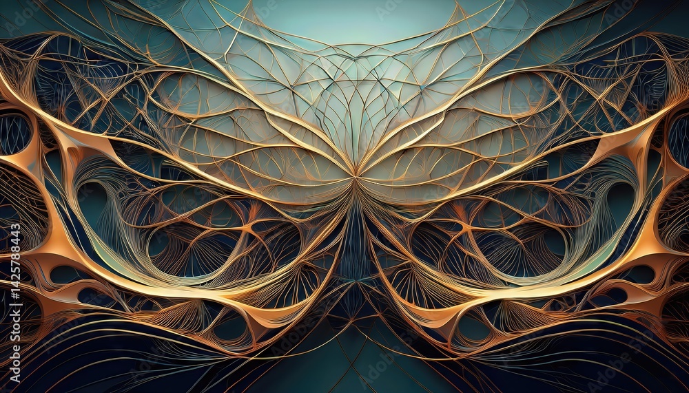 Poster dynamic abstract line network a mesmerizing kaleidoscope of colors and shapes in a vibrant, intricat