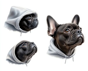French bulldog in a hoodie, cute and stylish.
