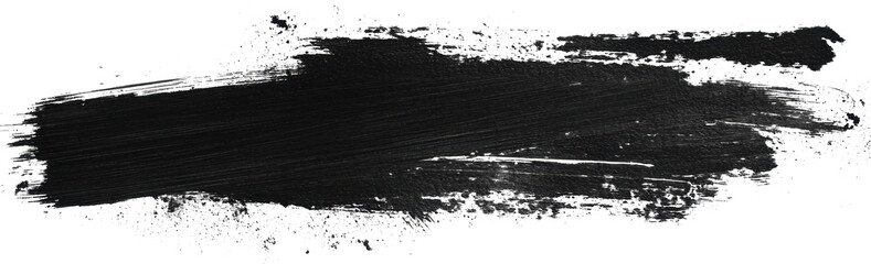 Bold black brushstroke on textured surface creates striking contrast in minimalist art style