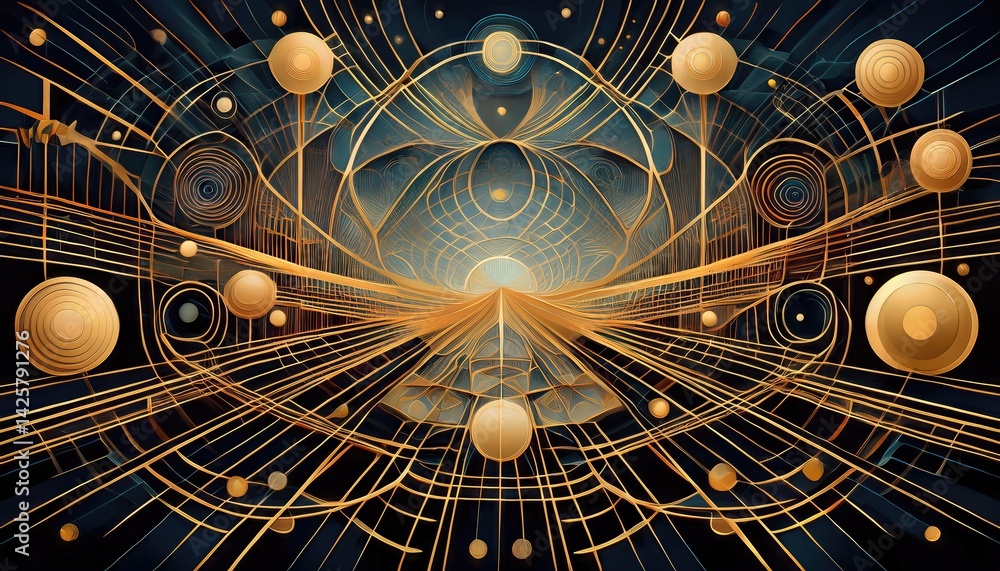 Poster vibrant abstraction a kaleidoscope of lines and shapes in a dazzling, evolving visual symphony, expl