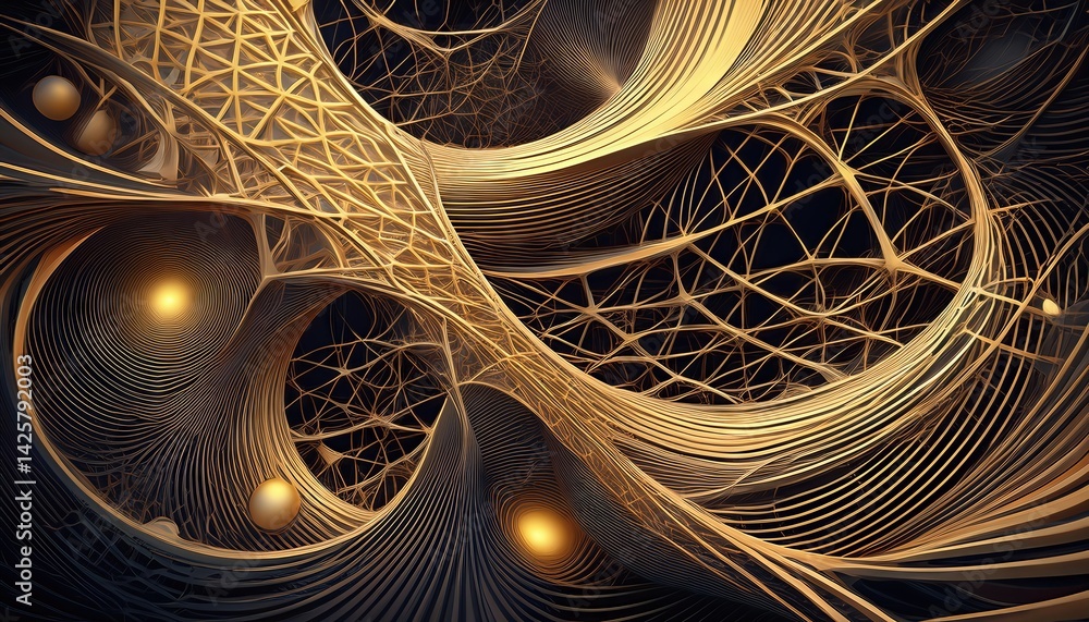 Aufkleber vibrant abstraction intricate line artwork showcasing a mesmerizing web of shapes and colors, offeri