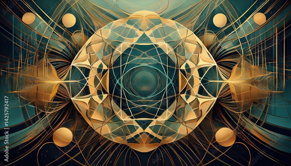 Poster mesmerizing abstract pattern intricate lines and shapes dance in a vibrant symphony of colors and te