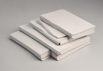 Three blank book covers with soft shadows; small, medium, large ,  cover art,  realistic