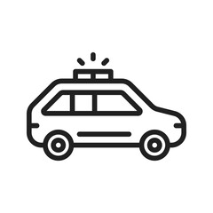 Police Car icon vector image. Suitable for mobile apps, web apps and print media.