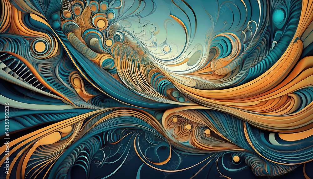 Poster intricate abstract network a mesmerizing dance of lines and shapes in a dynamic visual symphony, sho