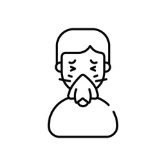 sneezing Vector icon