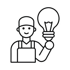 man with a light bulb