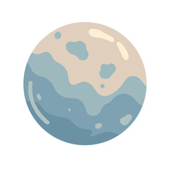 Fototapeta premium Abstract Earth Illustration with Blue and Beige Colors 