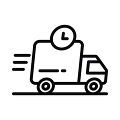 Fast Delivery Vector outline icon. Eps10 file 