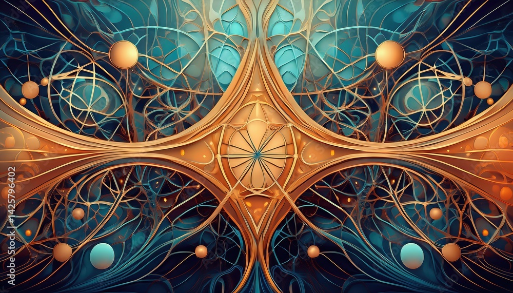 Poster dynamic abstraction a fascinating whirl of lines and shapes forming a mesmerizing pattern, showcasin