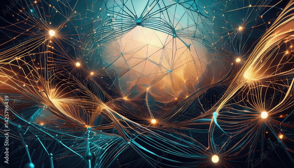 Aufkleber intricate abstract network vivid lines and shapes dancing in a mesmerizing, dynamic visual symphony 