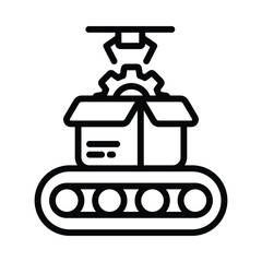 Manufacturing Vector outline icon. Eps10 file 