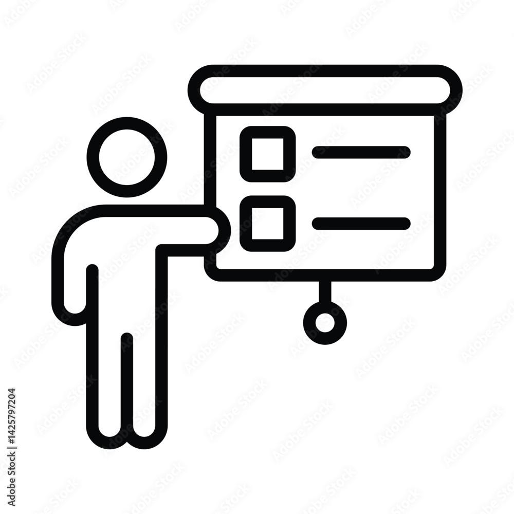 Aufkleber presentation vector outline icon. eps10 file