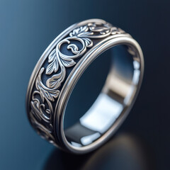 silver ring with diamonds