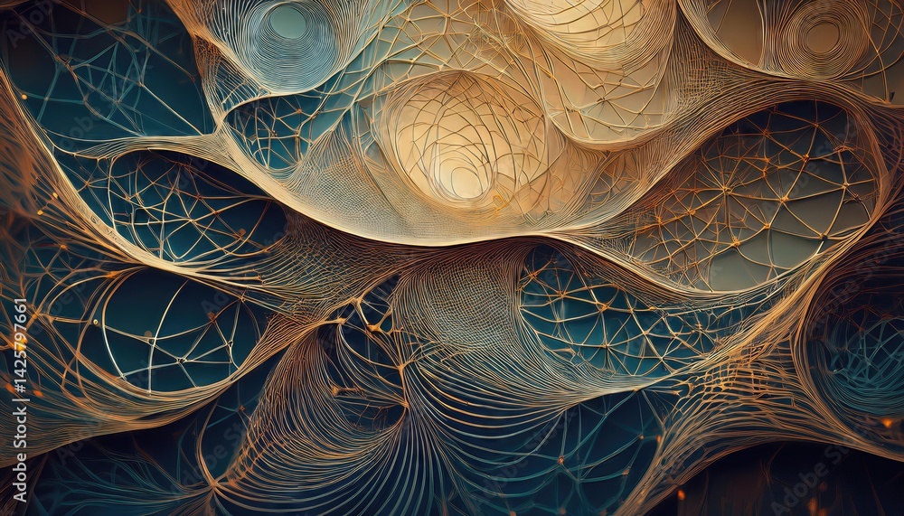 Poster abstract intricate network of lines and shapes a mesmerizing kaleidoscope of dynamic patterns in vib