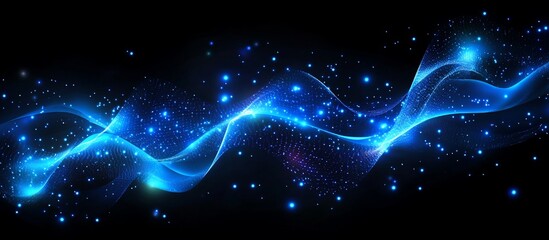 Obraz premium Abstract Blue Waves of Light