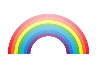 ポップな虹のベクターイラスト　グラデーション　透過素材
Pop rainbow vector illustration, gradient, transparent material