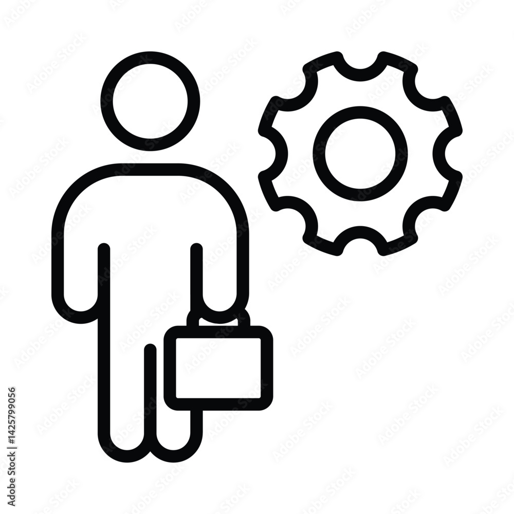 Poster work vector outline icon. eps10 file