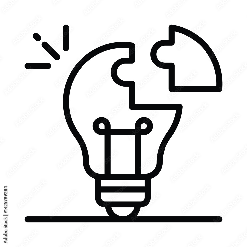 Poster problem solving vector outline icon. eps10 file