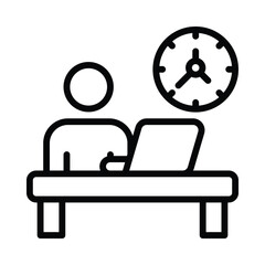Working hours Vector outline icon. Eps10 file 