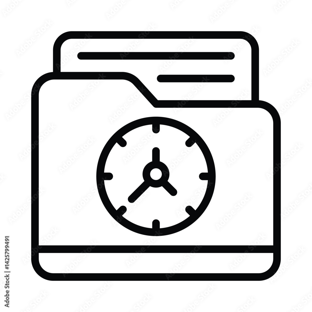 Poster project deadline vector outline icon. eps10 file