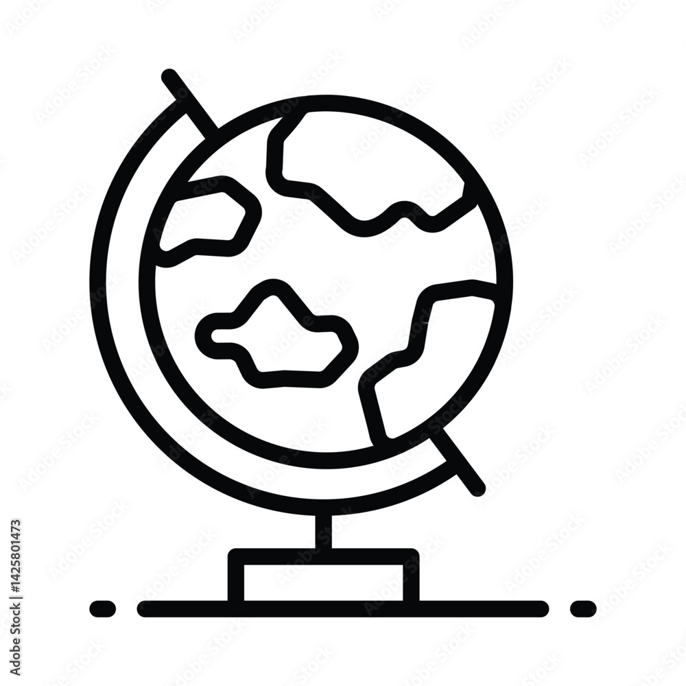Poster global vector outline icon. eps10 file