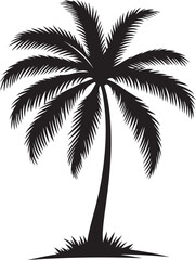 Palm tree silhouette design vector.