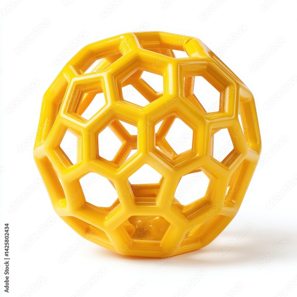 Poster yellow geometric ball sphere object design art abstract shape pattern structure creative concept mod