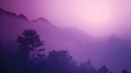 A purple gradient background, landscape, Generative AI illustrations.