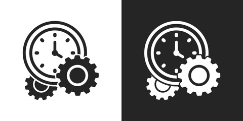 Time management, productivity and efficiency setting icon vector design