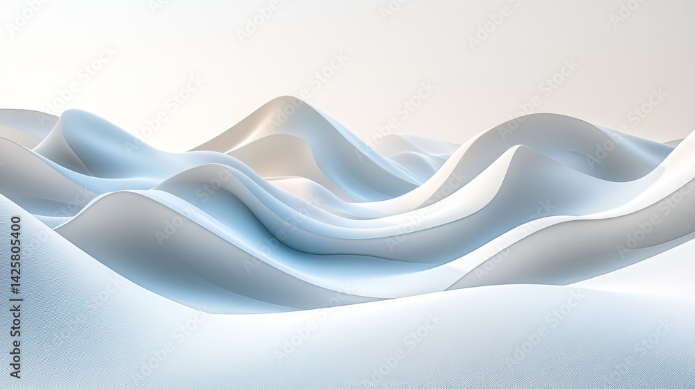 Aufkleber dynamic wave patterns on pure white background abstract art minimalist aesthetic digital design