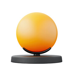 Artistic sun sphere display modern studio digital render close-up. Isolated on transparent background, png.