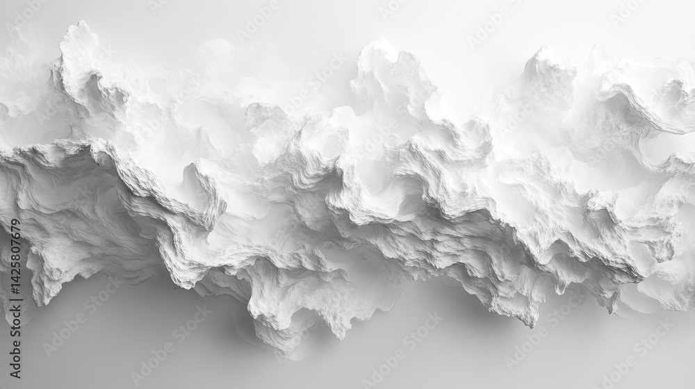 Aufkleber dynamic white abstract texture artwork studio setting digital art modern minimalism close-up view