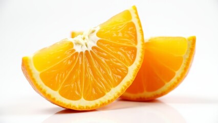 Fototapeta premium Two Orange Slices On White Background