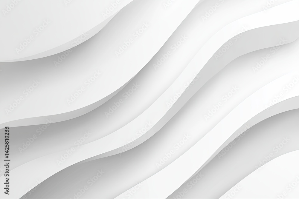 Poster abstract white wave background soft smooth curves minimalist design