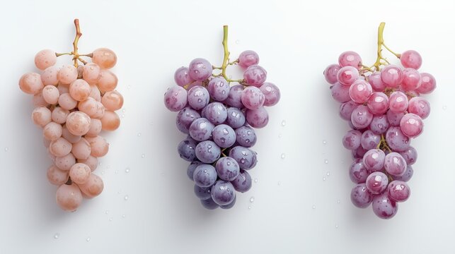 Fresh grape clusters with water drops