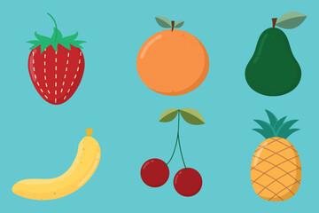 Fresh Tropical Fruits Strawberry Orange Avocado Banana Pineapple Cherry
