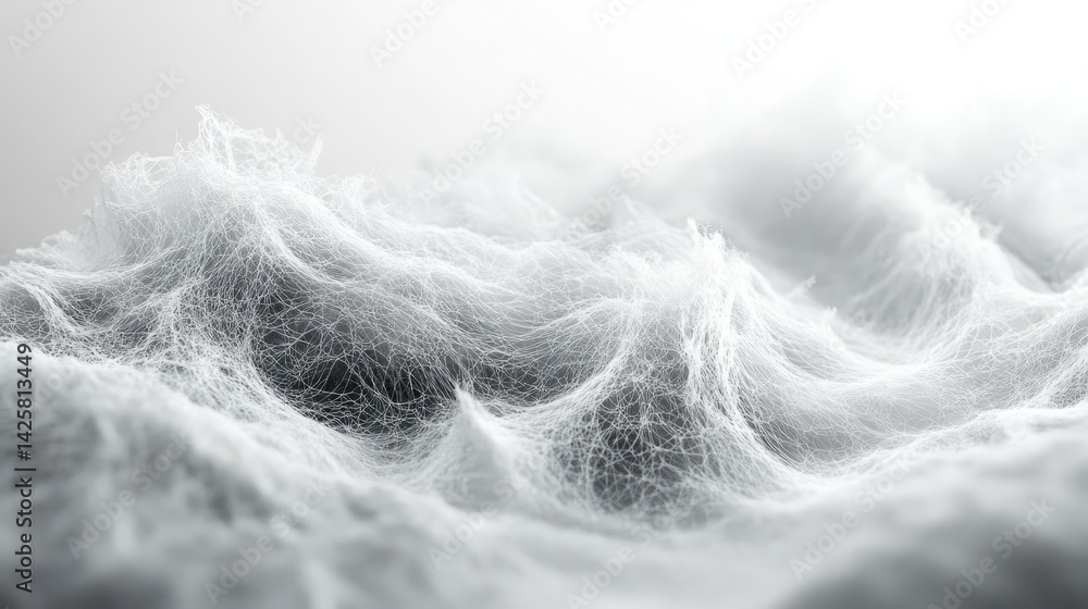 Poster dynamic ocean waves abstract imagery pure white background serene environment close-up view fluid mo