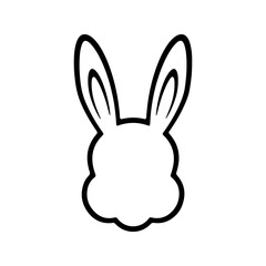 Cute bunny face outline vector flat illustration design. Easter bunny face line.