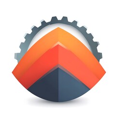 Growth and progress symbolized by a shield and gear.