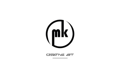 MK, KM, M, K abstract letters logo monogram