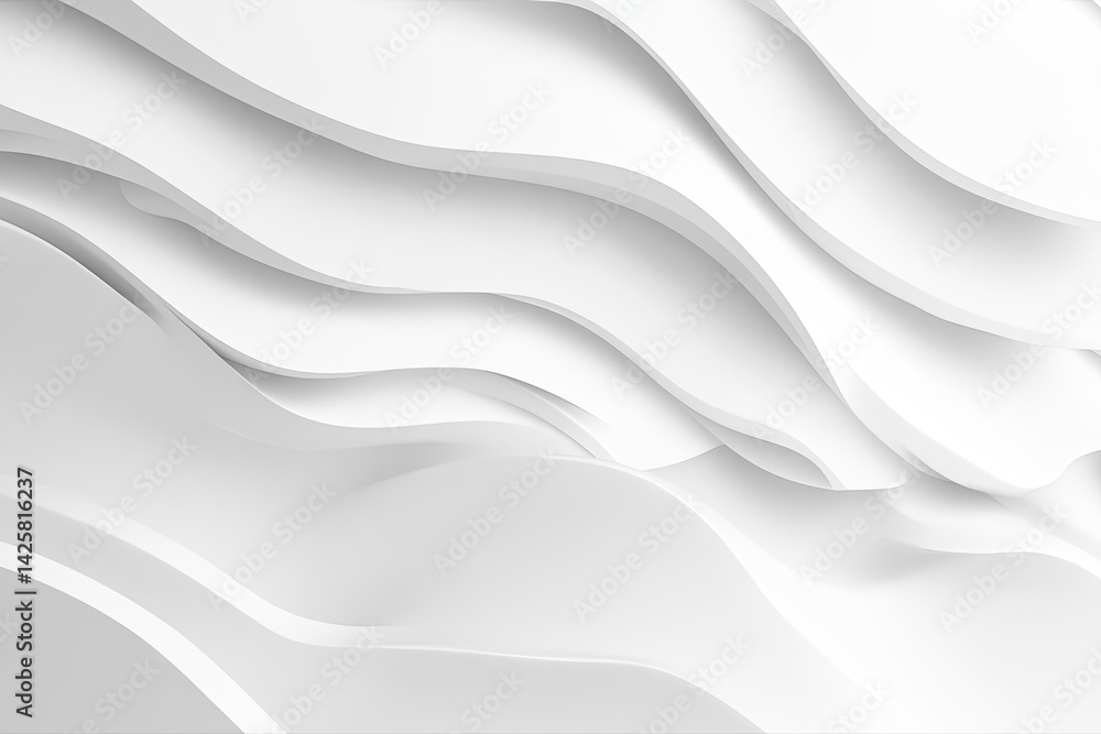 Poster abstract white wave background with smooth curved lines