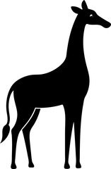 Giraffe icon Silhouette vector on transparent background