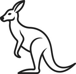 Kangaroo icon line art vector on transparent background