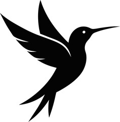 Hummingbird icon Silhouette vector on transparent background