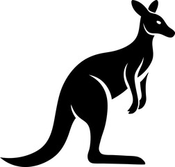 Kangaroo icon Silhouette vector on transparent background