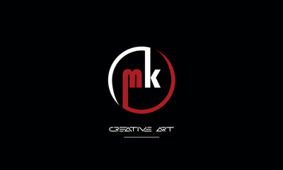 MK, KM, M, K abstract letters logo monogram
