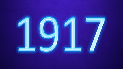 Glowing blue number design of 1917 on blue background.