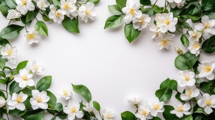 Fototapeta premium Beautiful white floral arrangement on pure white background nature decor tabletop photography